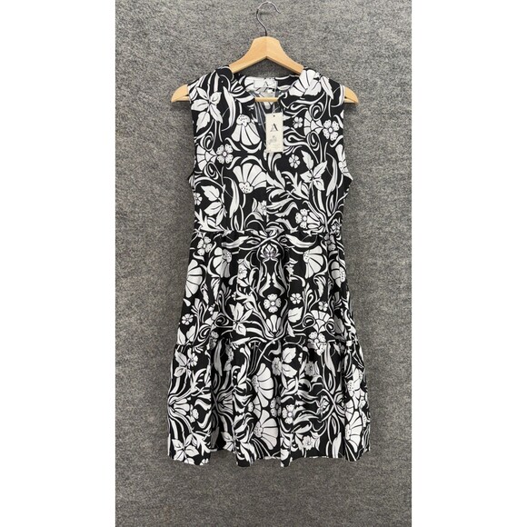 Unbranded Dresses & Skirts - New Unbranded Dress Women S/M Black Floral Sheath Midi V-Neck Sleeveless Casual
